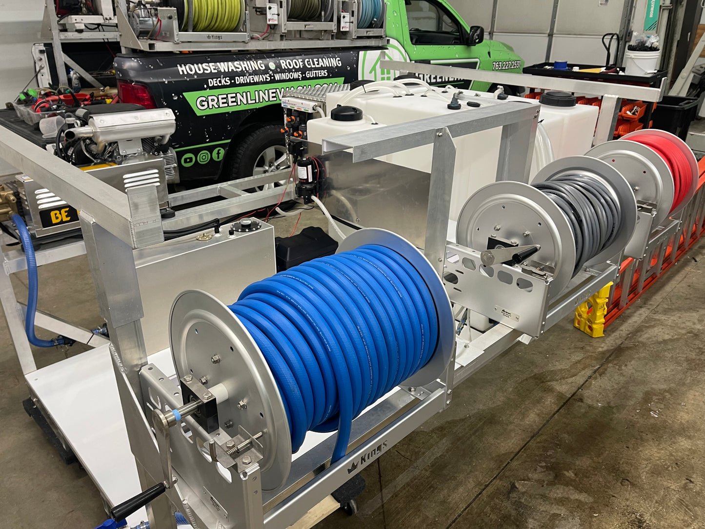 8 Foot - Fully Assembled Skid - Manual Reels